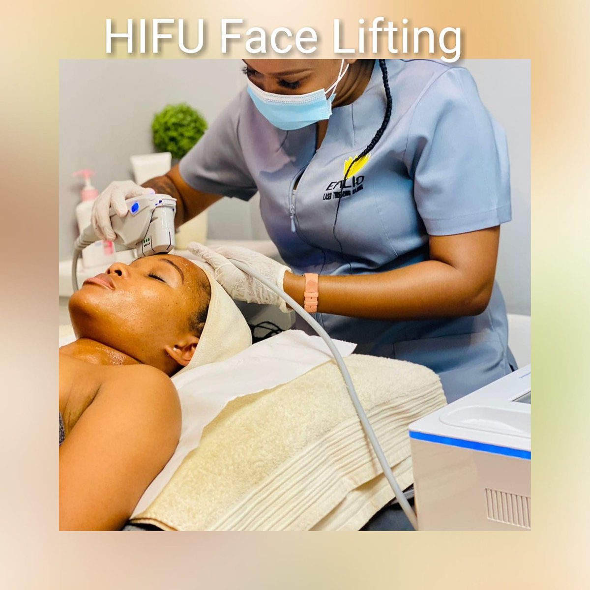 Epiliolaser's tweet photo. The HIFU face and neck lift. Look 10 years younger only at Epilio Sandton and Cape Town! R1500! Look your best this Summer! 
Call us or book online 011 883 3347 and 021 427 9702. https://t.co/L9vzPcPGNm 

#epilio 
#Laserhairremoval 
#skinglow 
#skinrejuvenation 
#SAvs9ja https://t.co/3kpJHvUjhl