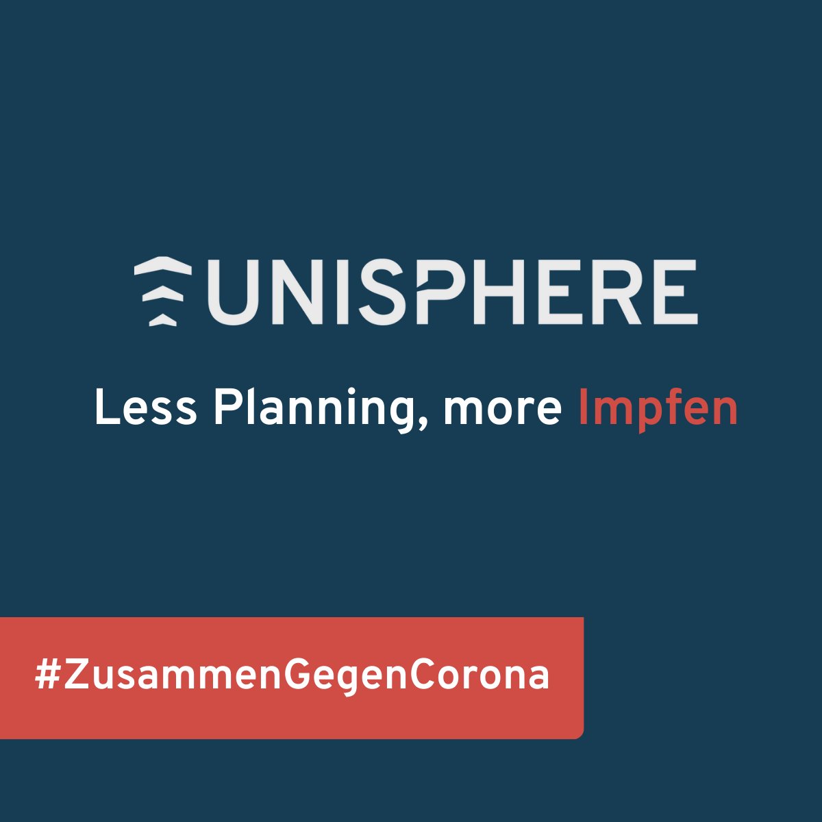 Less Planning, more Impfen
#ZusammenGegenCorona

Today for Tomorrow: Wir sind dabei, weil jede Impfung zählt!