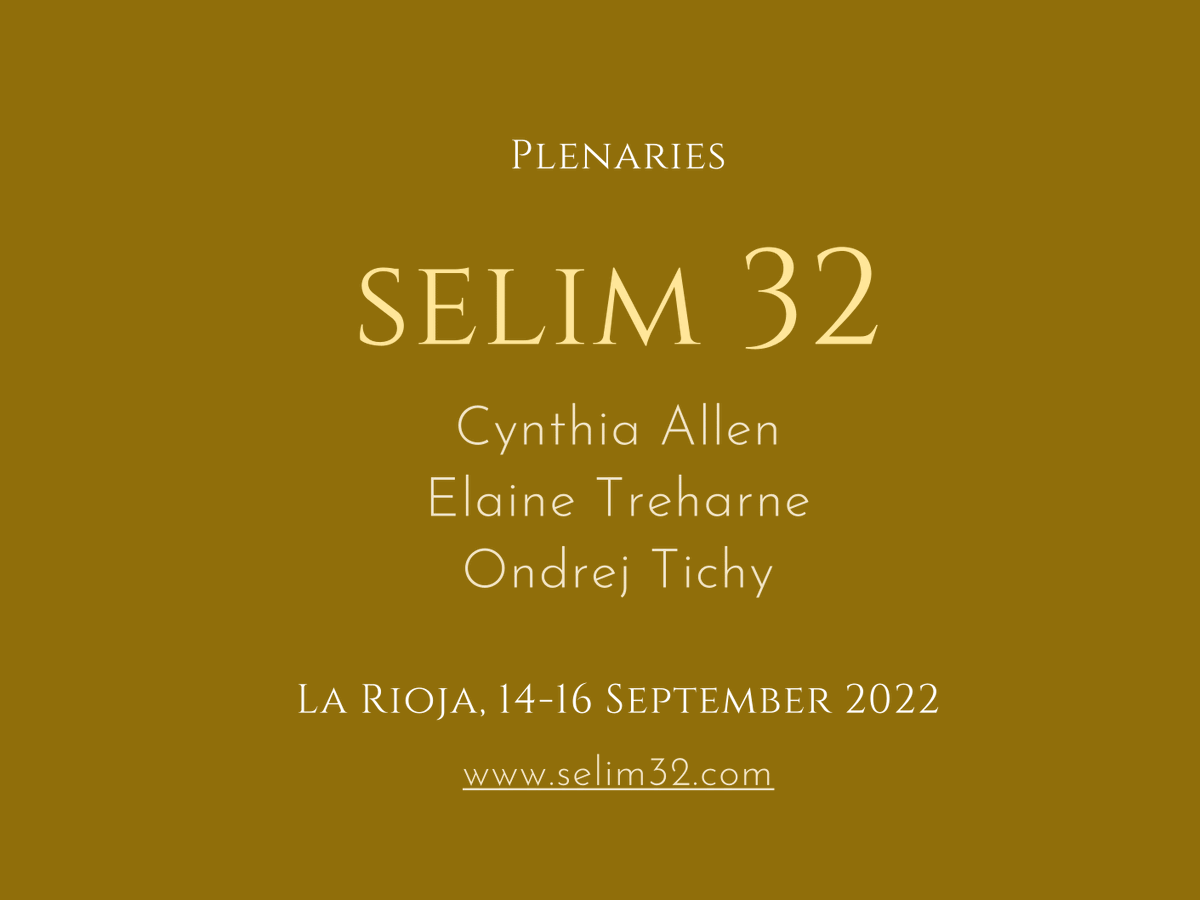 This is the greatest honour.
#CFP #medieval #digitalhumanities #oldenglish #middleenglish #plenaries @ETreharne
La Rioja, Spain, 1⃣4⃣-1⃣6⃣ Sept 2⃣0⃣2⃣2⃣. Submissions: selimsociety.com. Join SELIM.