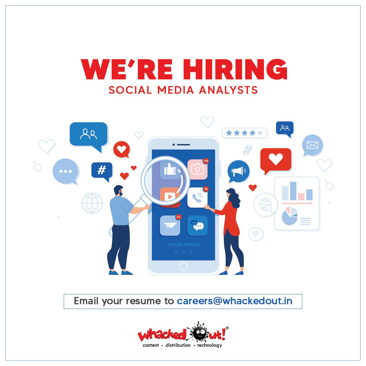 WhackedOutMedia's tweet photo. Are you an ardent #Telugu cinema lover? And do you love #socialmedia too? Then this job is just for you. We are looking for #socialmediaanalysts who will help in giving us the right kind of insights that we want. Send us your resume if you think you are the right fit. https://t.co/G3WEOUIY78