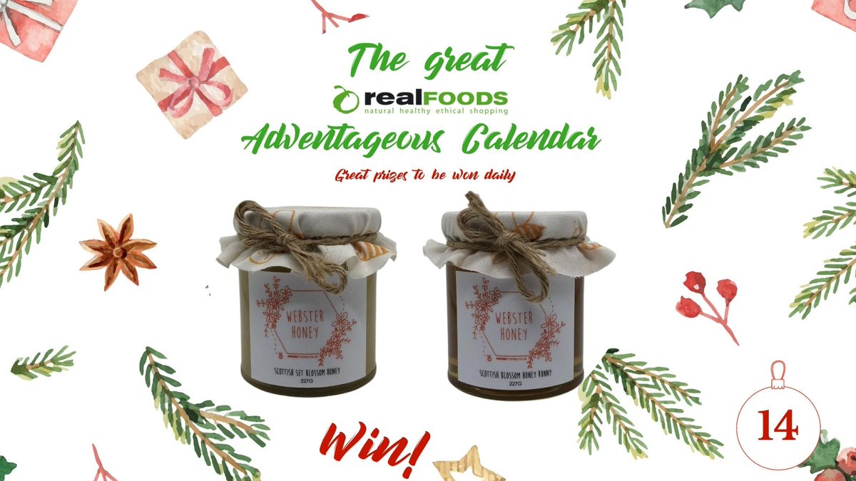 realfoods_uk's tweet image. 🎄 Real Foods Adventageous Calendar 🎄 Day 14 - today you could #WIN x1 jar of @WebsterHoney Scottish Blossom Set Honey &amp;amp; x1 jar of Scottish Blossom Runny Honey 🍯 Simply follow us both &amp;amp; RT to #enter. #Competition closes midnight tonight 14/12/21. UK Only. Also open on FB &amp;amp; IG.