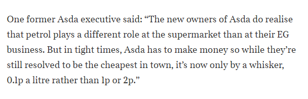 Profit margins soar as Asda takes its foot off the gas. Fuel profit margins at big four retailers have doubled since Issa brothers bought supermarket chain. Damning analysis from <a href="/TimesBusiness/">Times Business</a>  thetimes.co.uk/article/petrol…