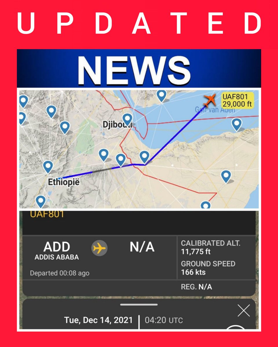 Tigray21Ginbot's tweet photo. ⚠️Alert: 🇦🇪 United Arab Emirates Air Force aircraft (hex code 591000), using callsign #UAF801, is being tracked returning from 🇪🇹 Harar Meda Military Airport, Ethiopia, this morning.
The aircraft is likely B350 Super King Air reg. 🇦🇪 801 (LMMS).
👉👉@RAbdiAnalyst https://t.co/LcfpJYGlwz
