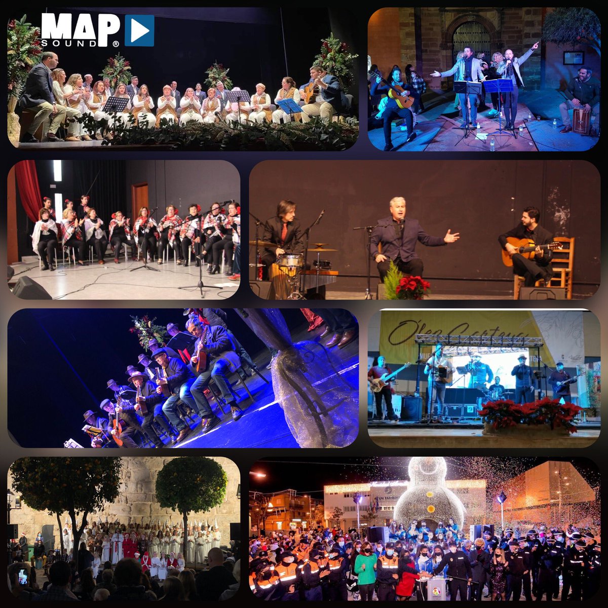 Mapsound's tweet image. 🎄 🎄 Casi en el ecuador de #diciembre son de gran variedad los actos navideños que estamos llevando a cabo: encendidos de alumbrado, zambombas, coros rocieros, verdiales, rondallas, pastorales,corales...

Que suenen las panderetas y los cantes 🎅