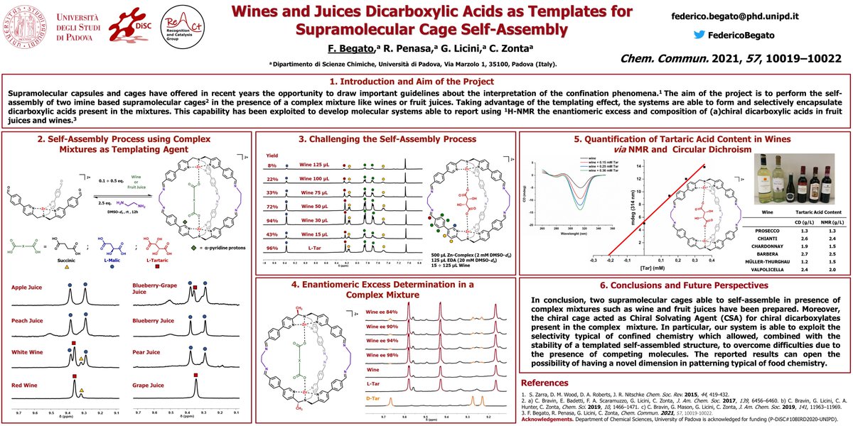 FEDERICO BEGATO (@federicobegato) on Twitter photo Thrilled to share my #MASC2021Poster. Here we employed wines and juices straight from the bottle to template the self-assembly of our #supramolecular #cages. @MASC2021 <a href="/RobertoPenasa/">Roberto Penasa</a> <a href="/GiuliaLicini1/">Giulia Licini</a> <a href="/ZontaCristiano/">Cristiano Zonta</a> <a href="/ChemCommun/">Chemical Communications</a> pubs.rsc.org/en/content/art… Thrilled to share my #MASC2021Poster. Here we employed wines and juices straight from the bottle to template the self-assembly of our #supramolecular #cages. @MASC2021 <a href="/RobertoPenasa/">Roberto Penasa</a> <a href="/GiuliaLicini1/">Giulia Licini</a> <a href="/ZontaCristiano/">Cristiano Zonta</a> <a href="/ChemCommun/">Chemical Communications</a> pubs.rsc.org/en/content/art…