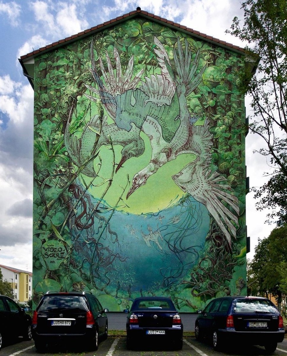MolinaStreetArt's tweet photo. Gorgeous art by Austrian Video Oner & Sckre Farout for Muralu Project in Ludwigshafen, Germany (2021) #videooner #sckrefarout #muraluproject #ludwigshafenstreetart #streetart #lamolinastreetart 📷 by @equis007 🔥 via https://t.co/EEqlyPccUC https://t.co/jEPJ3aGGO8