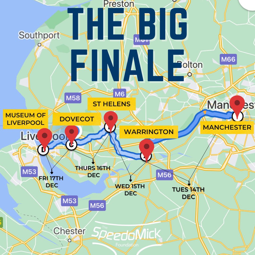 Morning everyone, here’s my route for the final week of walking 🙌🏻

We’re less than £400 away from raising £140,000, please keep donating if you can and see if we can get to £150,000 before Friday 🤞🏼

gofundme.com/f/speedomick