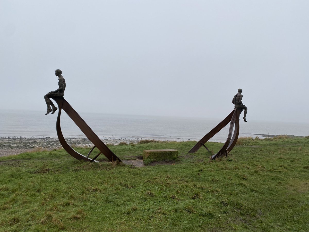 This mornings walk. The mist has totally disappeared Walney Island &amp; Barrow. 
Back to Christmas cake making for me! 😀

#morecambe #heysham