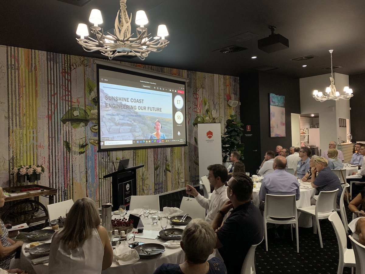Border closures and CoVID did not stop Emma Thomas, CEO of <a href="/CouncilSCC/">Sunshine Coast Council</a> presenting. <a href="/EngAustralia/">Engineers Australia</a> Sunshine Coast annual dinner. #MSTeams #Engineering
