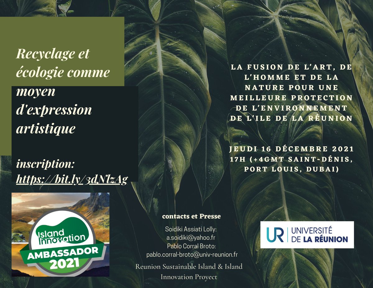 hist_ambiental's tweet photo. @reunionla1ere @lequotidiendelareunion @clicanoore @ipreunion 

Registration here : https://t.co/0uMXyMdmdQ

#islandinnovation #art #graffiti #ArtAndEcology #ecocriticism #EnvHist #historiaambiental #humanidadesambientales #creoleecologies #reunion974 #ReunionIsland
@univ_reunion https://t.co/gMQXDIAaov