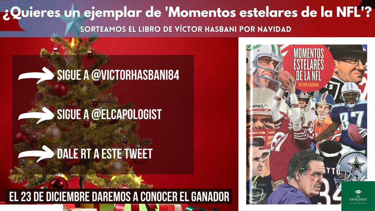 🚨🚨𝐒𝐎𝐑𝐓𝐄𝐎🚨🚨

🎉Por estas fechas navideñas, sorteamos DOS EJEMPLARES del libro 'Momentos estelares de la #NFL' de <a href="/VictorHasbani84/">Victor Hasbani</a>. 

Para conseguirlo: 
➡️Sigue a <a href="/VictorHasbani84/">Victor Hasbani</a> 
➡️Sigue a <a href="/ElCapologist/">El Capologist Podcast</a> 
➡️Da RT a este tweet

📅 El 23 de Diciembre, el ganador