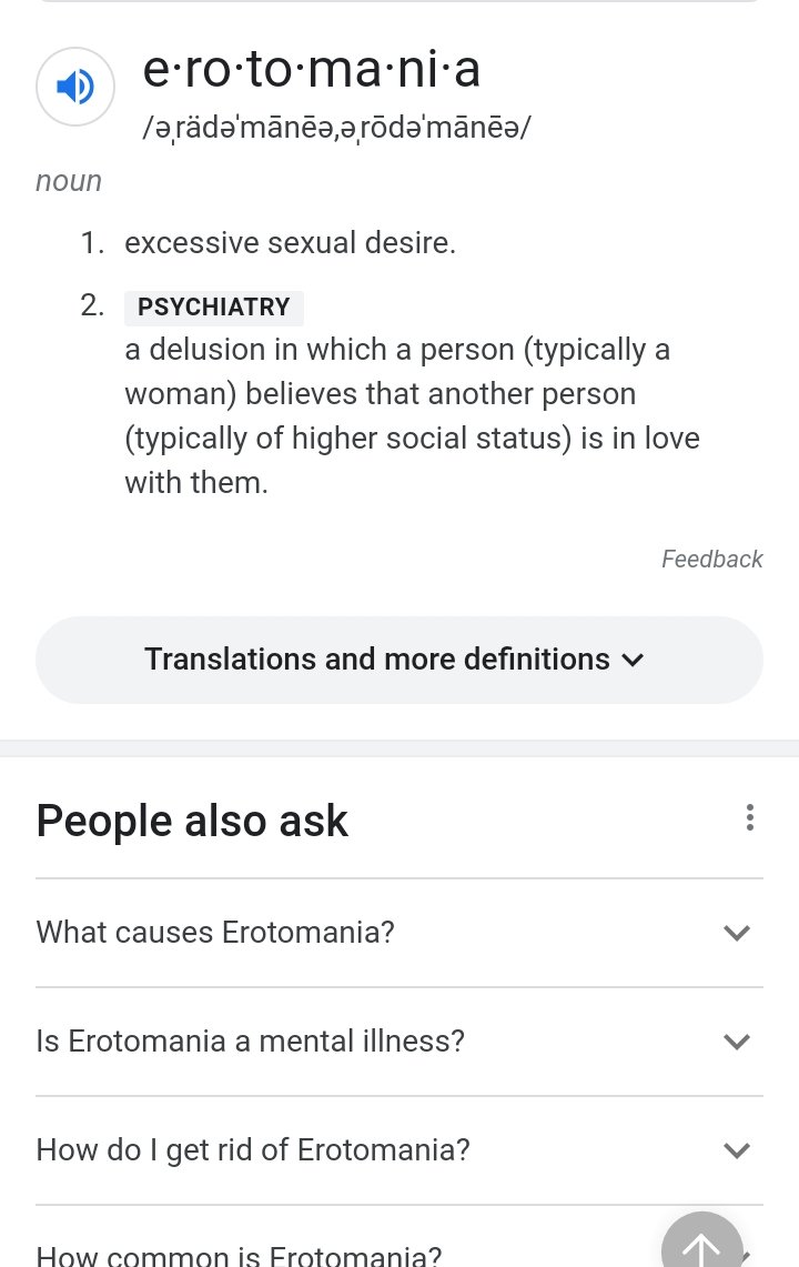 UnknownStupidd's tweet photo. Type "Erotomania" in Google find the fact yourself 😅
#justforfun #Googlefact #Motivation #womenempowerment https://t.co/p0gOHJdU2U