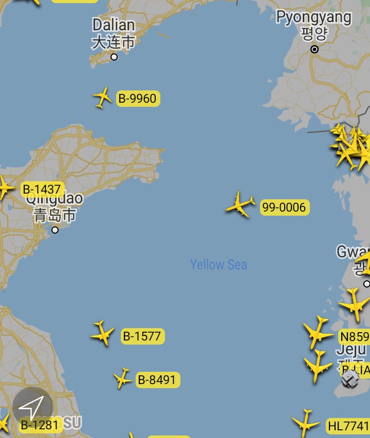Oceanworldfree's tweet photo. ๐บ๐ฒUSAF RONIN31 99-0006 #AE1497
#YellowSea
Boeing E-8C https://t.co/vQDonbhPRa