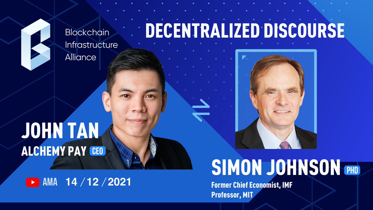 On behalf of the newly formed Blockchain Infrastructure Alliance our CEO,  John Tan, discussed #decentralized finance with MIT professor and former  Chief Economist of the IMF, Simon Johnson. Stay informed on one