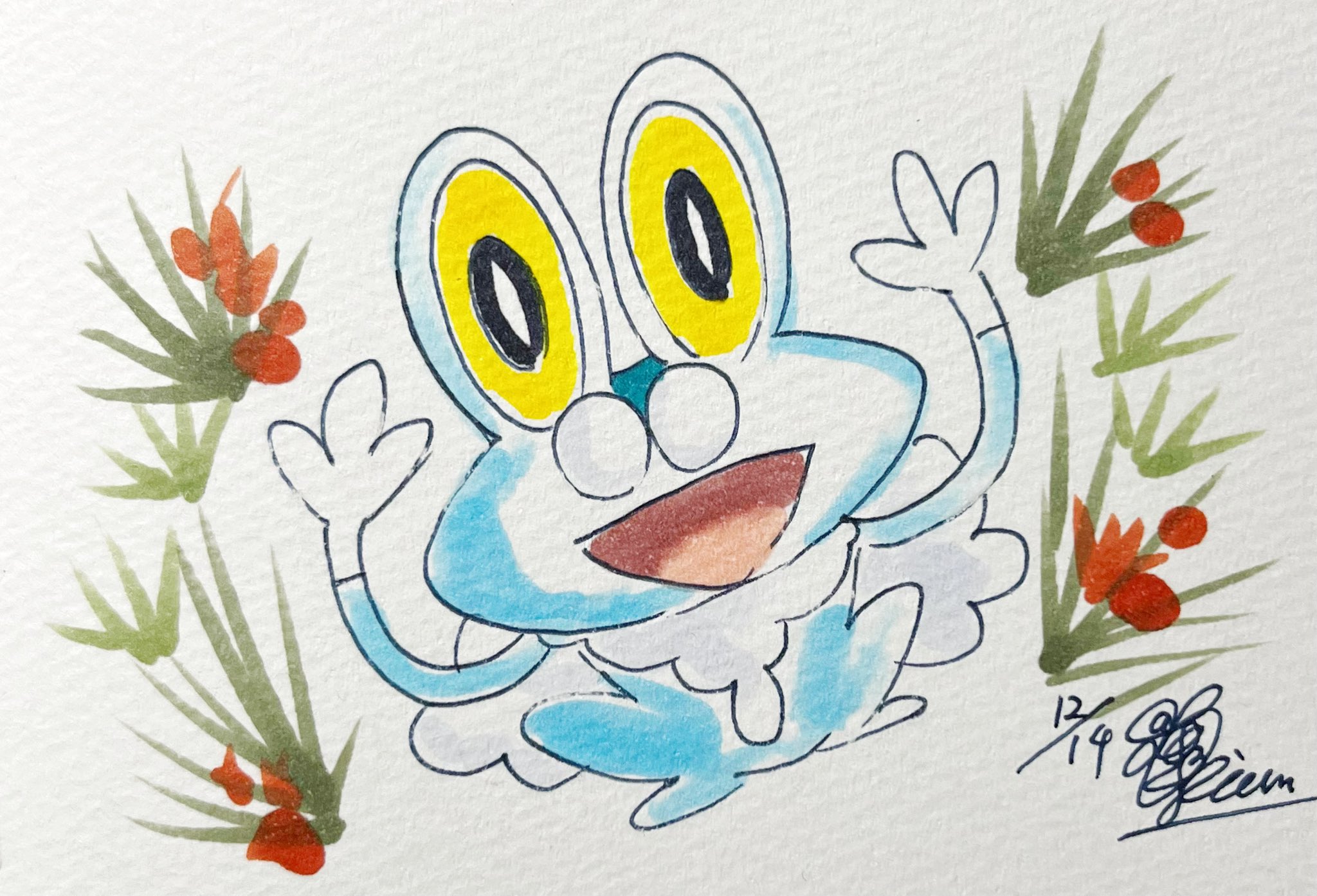 むぎしゃむ ご飯と趣味と日常 12月14日 今日の 誕生花 は マツ 花言葉は不老長寿 今日の花から ケロマツ 今日も継続10分イラスト ポケモンイラスト Illust イラスト 時間をかけたイラストは明日背景と設定作りから T Co Uc1unare5w Twitter