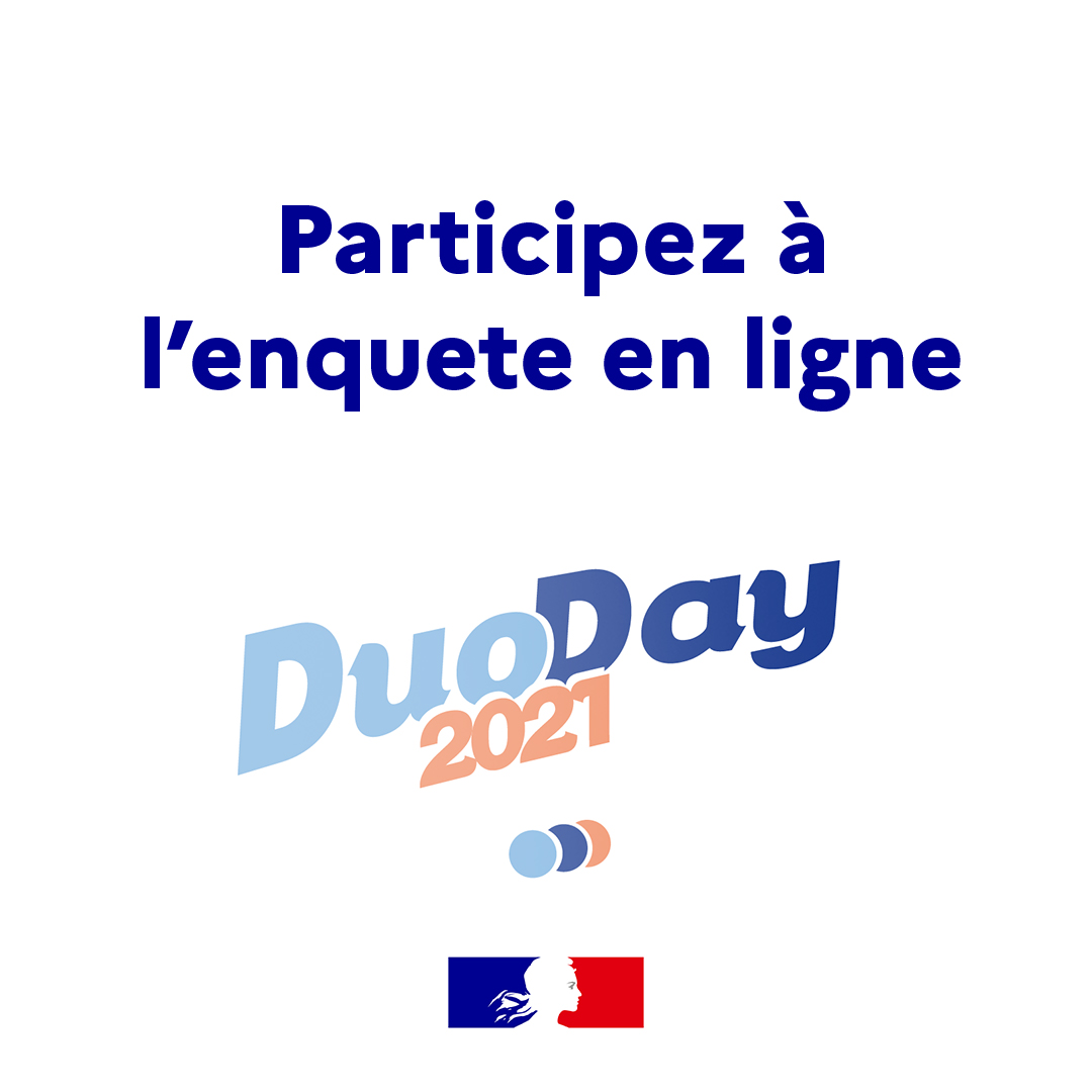 #DuoDay2021 | Afin d’améliorer le dispositif du #DuoDay, nous avons besoin de votre retour d’expérience. Participez à l'enquête en ligne ⤵ 
swll.to/vfhFOkP