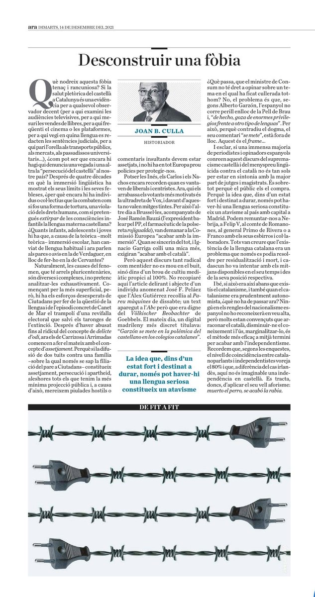 JaumeRei's tweet photo. Excel·lent #JBCulla en el seu article @diariARA https://t.co/gbFlHFa2pn
