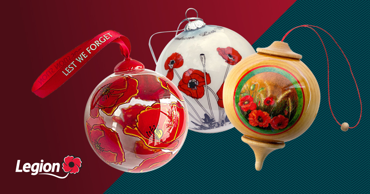 RoyalCdnLegion's tweet photo. 🎄 Get your poppy tree ornaments before they're gone! All proceeds help the Legion support Canada's Veterans: https://t.co/1R0HZIFhsZ
#PoppyStore #Christmas2021 #GiveBack https://t.co/ci60nNujW2