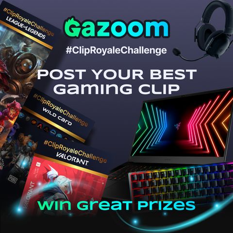 Gazoom_official's tweet photo. We are on the last stretch for our Christmas challenge! Download Gazoom and participate to win one #razerblade14 out of 3 total and much more! The ClipRoyalechallenge stops on the 18th of December. So share, get as many likes as possible &amp; win big! 😁 #gaming #gamingcommunity https://t.co/C9eXtUPWwa