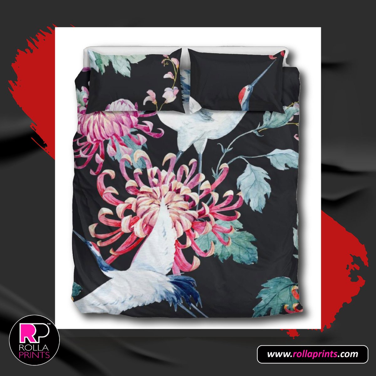 RollaPrints's tweet photo. Looking for a Bed Setting that suits your style? At #rollaprints we have a full collection waiting for you π #bedsetting #japanesecranes #chrysanthemum https://t.co/2EI16OcCyY https://t.co/ikA8yHGrqF