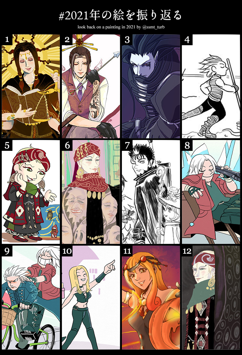 #2021年の絵を振り返る 
オリジナル作品を多い描いたことがビックリしました😯 