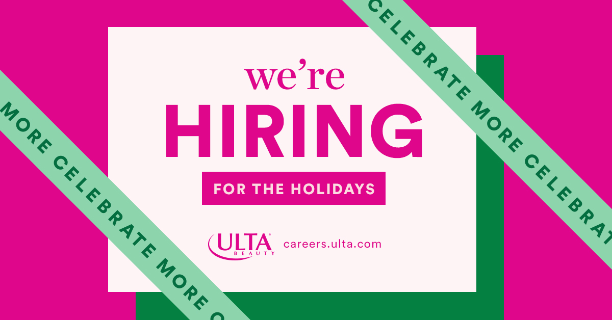 Looking to CELEBRATE MORE this #holiday? @UltaBeauty has opportunities for you! Seasonal Beauty Advisors play a role during peak #shopping season. Enjoy a 25% discount on products & 50% off beauty services. No prior experience is necessary.
Learn more at https://t.co/3Jys9jdACV https://t.co/Cx9QHLEh4h