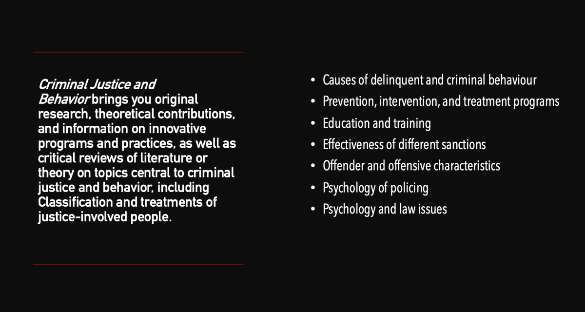 Criminal Justice & Behavior (CJB) tweet media