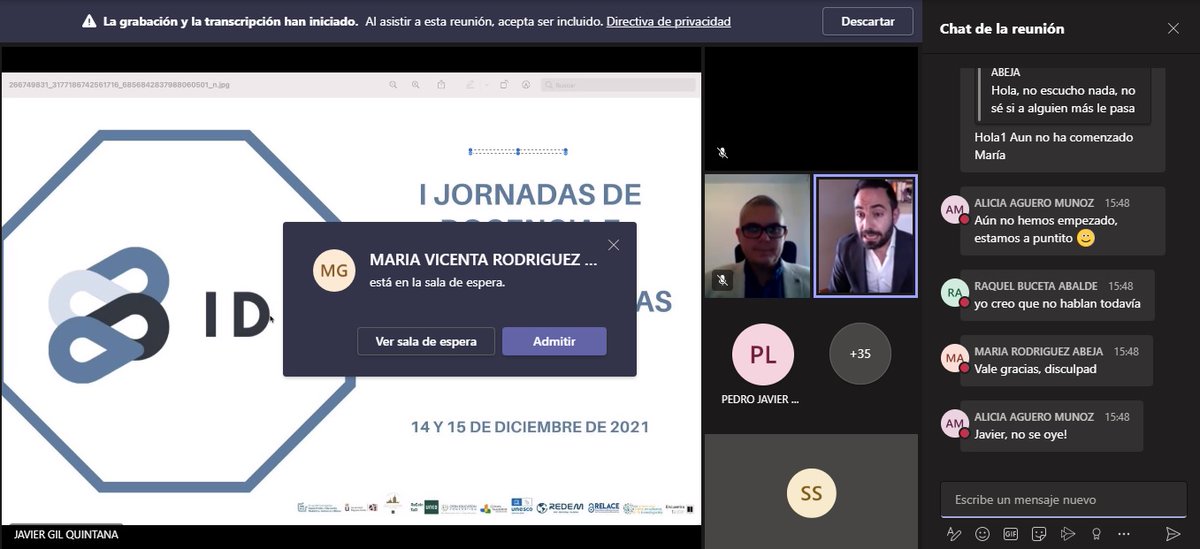 Ya ha comenzado la presentación de las Jornadas, si aún no te has conectado, estás a tiempo <a href="/lromero2021/">Luis Miguel Romero Rodriguez</a> <a href="/javiergilquinta/">Javier Gil Quintana</a> <a href="/urjc/">URJC</a> <a href="/SMEMIU_UNED/">SMEMIU</a> <a href="/cued_/">Cátedra UNESCO EaD</a> <a href="/catedralesUNED/">Catedrales UNED</a> <a href="/REDEM/">REDEM</a> @relace_org <a href="/ReCoin_Tad/">The ENID-Teach Net: ReCoin_Tad</a> <a href="/Symonboss/">Simón Gil Tévar</a> <a href="/carmencantillo/">Carmen Cantillo</a> <a href="/soacedo/">Sara Osuna Acedo</a> <a href="/pedroche_itziar/">Itziar Pedroche</a> <a href="/ssantovena/">Sonia Santoveña</a>...