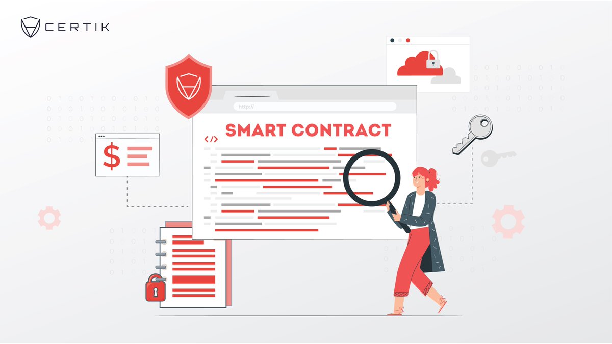 CertiK's tweet photo. Smart contracts are the lifeblood of #DeFi, #NFTs, and so many other facets of the #blockchain ecosystem 

Although we might be confident in the security of the blockchain, it's essential that smart contracts you interact with are audited and vetted for their security💪 https://t.co/WncBYlmgNU
