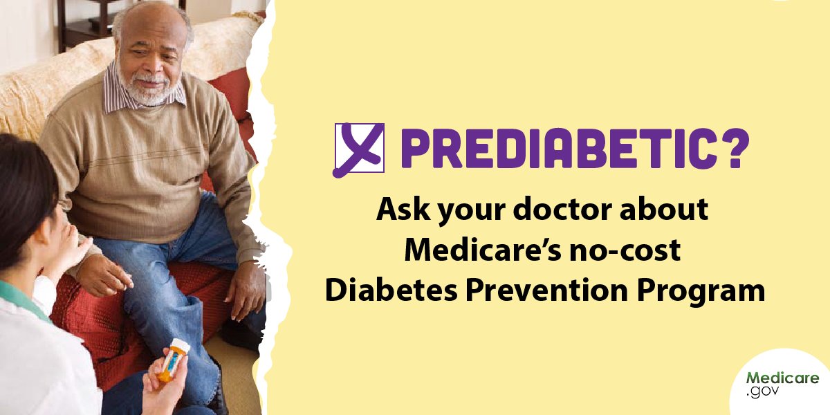 MedicareGov's tweet image. If you have prediabetes, early treatment can help prevent or delay type 2 diabetes. If you want help making lifestyle changes, see if a #Medicare #DiabetesPreventionProgram is available near you: go.cms.gov/3EFdZTX