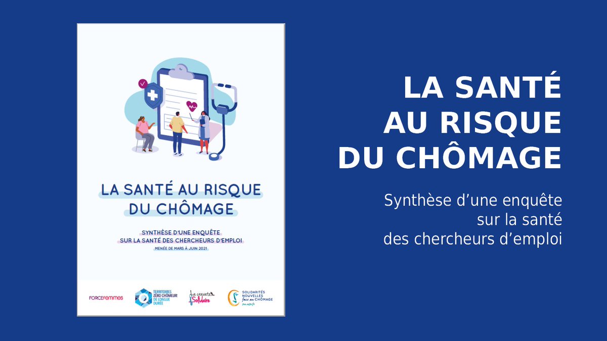 SNC Solidarités nouvelles face au chômage (@associationsnc) on Twitter photo La santé au risque du chômage : <a href="/AssociationSNC/">SNC Solidarités nouvelles face au chômage</a>, <a href="/ZeroChomeurLD/">Territoires zéro chômeur de longue durée</a>, <a href="/ForceFemmes/">Force Femmes</a> et @LaCravateSolidR publient aujourd'hui les résultats d'une enquête menée de mars à juin auprès d'un millier de personnes au chômage. ow.ly/NqbU50H9yqM La santé au risque du chômage : <a href="/AssociationSNC/">SNC Solidarités nouvelles face au chômage</a>, <a href="/ZeroChomeurLD/">Territoires zéro chômeur de longue durée</a>, <a href="/ForceFemmes/">Force Femmes</a> et @LaCravateSolidR publient aujourd'hui les résultats d'une enquête menée de mars à juin auprès d'un millier de personnes au chômage. ow.ly/NqbU50H9yqM