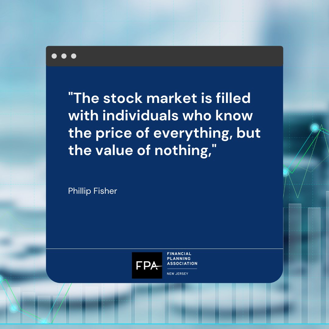 FPANJ1's tweet photo. "The stock market is filled with individuals who know the price of everything, but the value of nothing." - Phillip Fisher https://t.co/IlAOlDngPJ