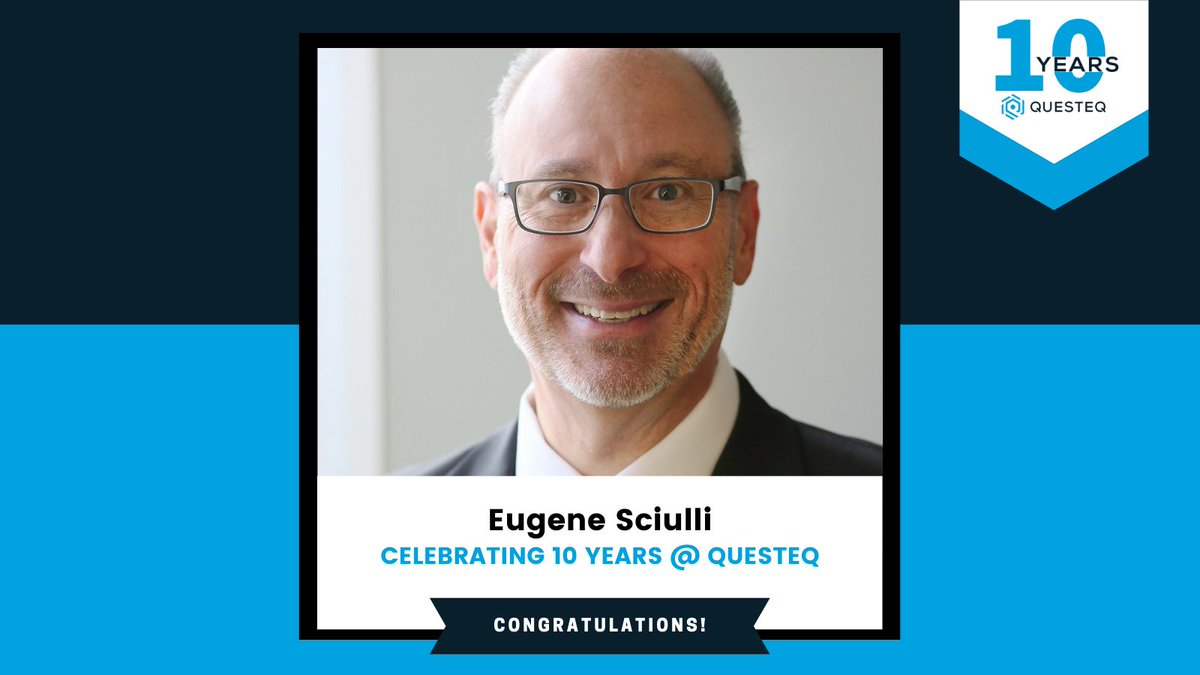 questeq's tweet photo. Let's congratulate Eugene Sciulli for celebrating 🔟 years at Questeq! As Chief Sales Officer, he has dedicated his time to growing & supporting our amazing customer base. Thank you for your dedication, hard work & persistence! 🎉
#workanniversary #poweredbyquesteq #questeq https://t.co/jpJJLR7HJf