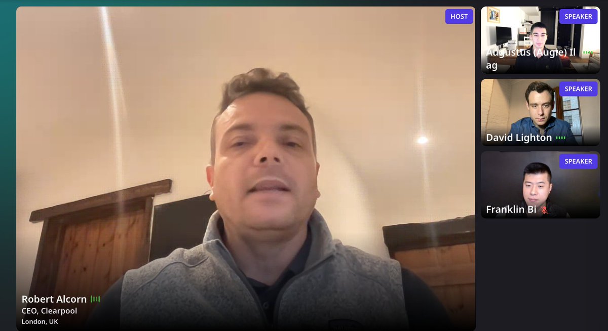 💥Live Now💥

🎉Clearpool Webinar: From TradFi to DeFi - How to Bridge the Gap

👀Join 👉 bit.ly/Clearpool-Webi…

#Clearpool $CPOOL <a href="/Rob8830/">cpRob</a> <a href="/FranklinBi/">Franklin Bi</a>