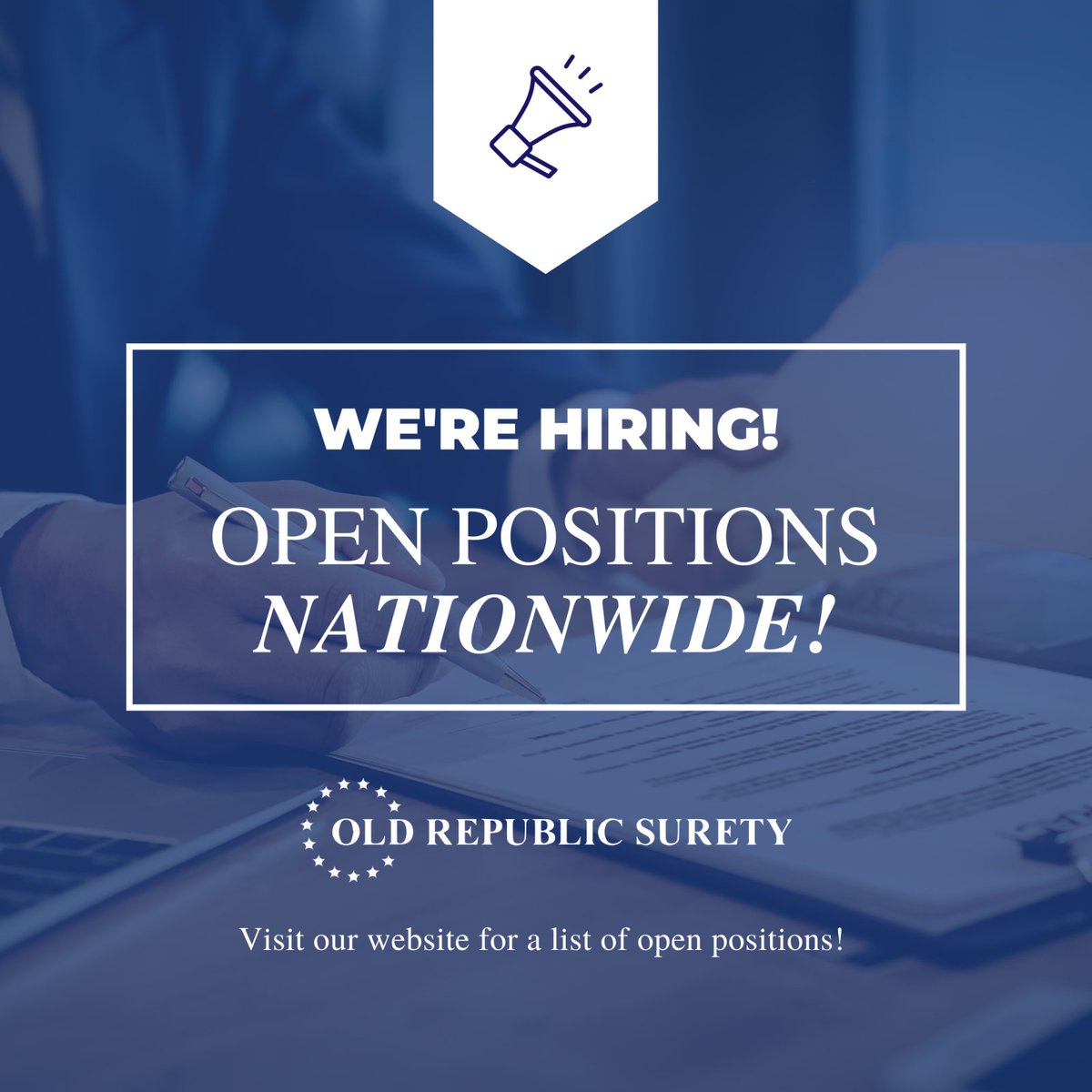 orsurety's tweet photo. We are hiring nationwide! If you are looking for a career change, join the Old Republic family, today! 🙌

Click here to see all of our available positions: https://t.co/B1HtpkQlng

#nowhiring #insurancejobs #suretyjobs @nasbp https://t.co/KkhBEgYIH6