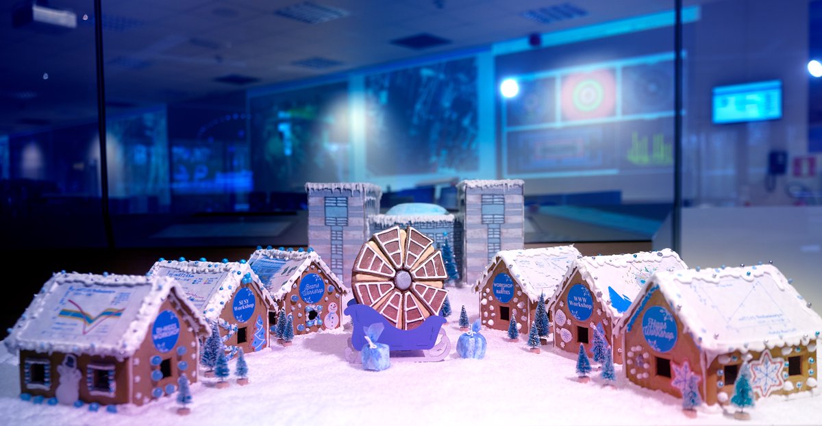 PhysicsCakes's tweet image. Welcome to the @ATLASexperiment gingerbread wonderland! A `New Small Wheel&apos; muon detector has been delivered by Santa to outside #CERN&apos;s Building 40, and the physics workshops are busy producing results. All made of gingerbread, with the help of @katliketread, Stefanie and Elise!