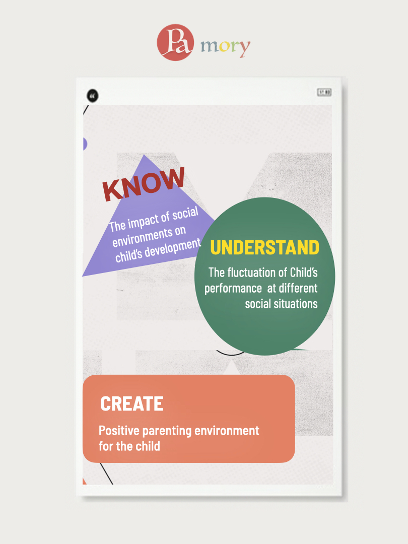 PamoryGroup's tweet photo. 3-8 year's old child will never behave equally well. Social environment has huge impact on the child's development. Understanding this impact is the key to understand the child, and a clue for parents to achieve positive parenting.
#positive_parenting #pamory_model https://t.co/Axr3vkdC2w