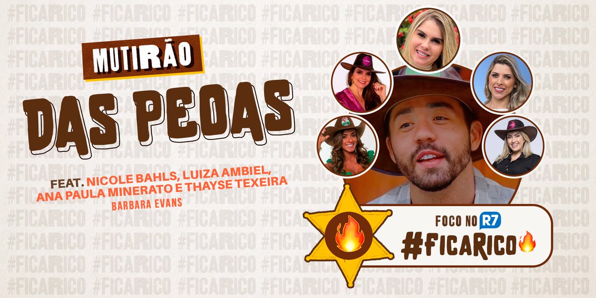 🔥👩🏻‍🌾 MUTIRÃO DAS PEOAS INICIADO 👩🏻‍🌾🔥

FEAT. @nicolebahls <a href="/luizaambiel/">Luiza Ambiel 🛁</a> @apminerato <a href="/donadocariri/">THAYSE TEIXEIRA</a> <a href="/barbaraevans22/">Bárbara Evans</a>

🚨 A cada 20 votos, mande um emoji.
🎯 META: 3 MIL RESPOSTAS.
⏰ ENCERRA ÀS 13h.
🚨O voto é para FICAR, então votem no RICO!

👨🏻‍💻: afazenda.r7.com/a-fazenda-13

#FicaRico