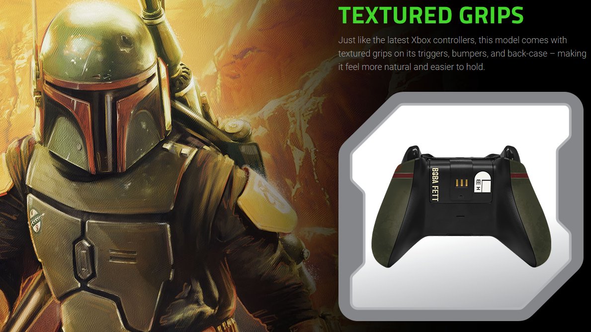 Daily_SWGames's tweet photo. The Boba Fett Edition Razer Wireless Xbox Controller has been revealed!

Pre-order: https://t.co/SSiiNK4BWY https://t.co/YYDZfVcze7