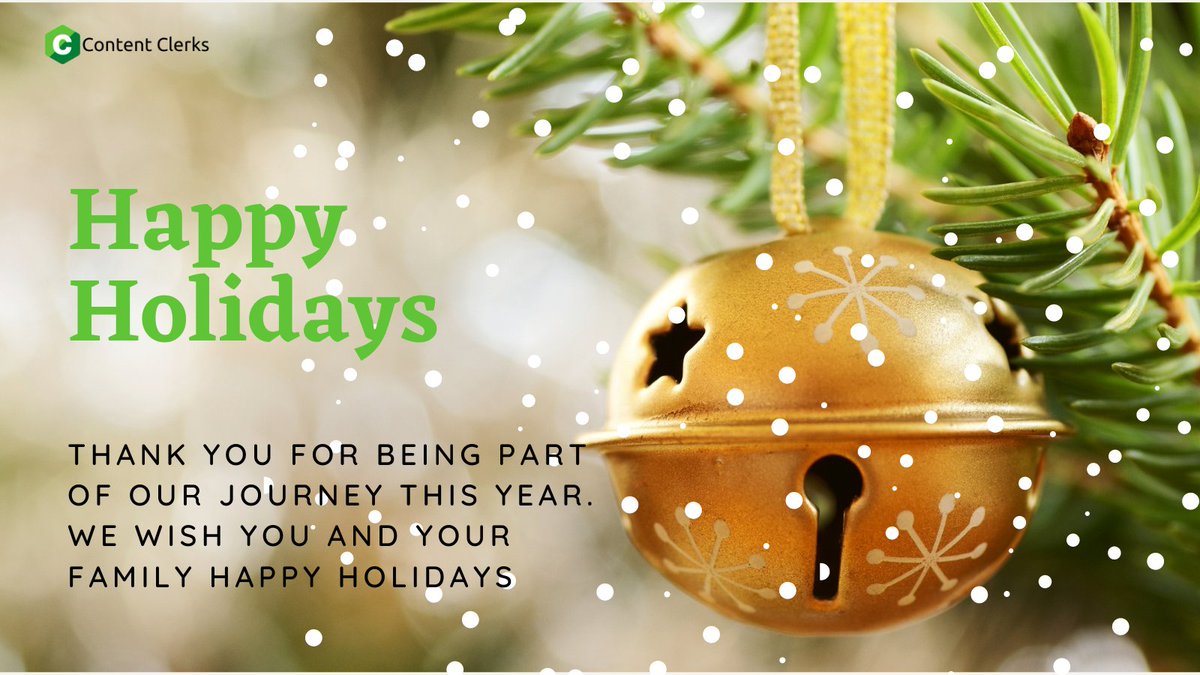 ClerksContent's tweet photo. As we look back upon the past year, we would like to acknowledge those who have helped us shape our business. Thanks for a great year, and we wish you all the best as you embark on the new year ahead.

#happyholidays #christmas #merrychristmas #holidays #NewYear2022  #love https://t.co/3eclgOTf7k