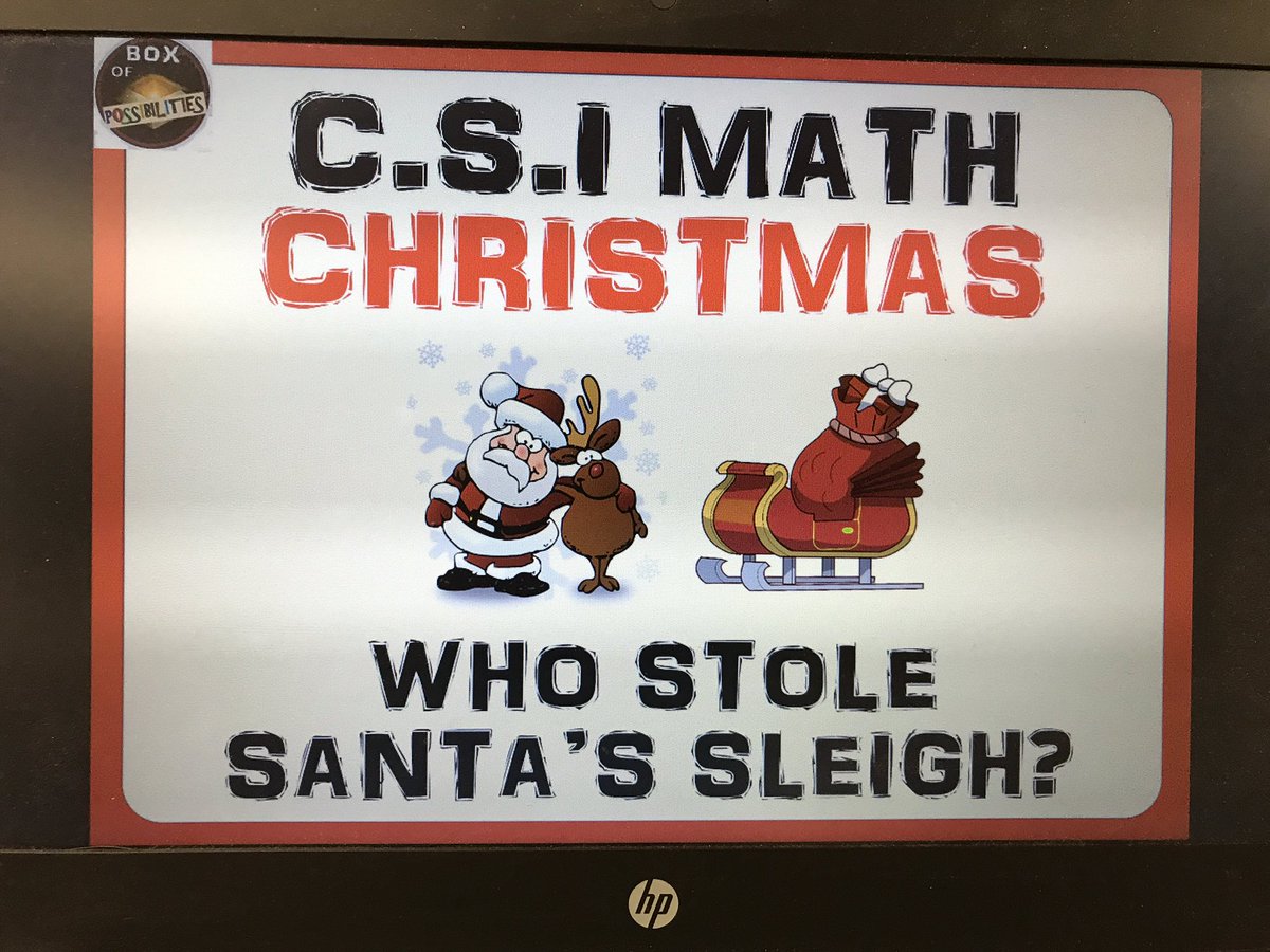 WCDSBLiteracy's tweet photo. Who Stole Santa’s Sleigh? The #grade8s at @BrebeufNews are investigating to help save Christmas! https://t.co/oXdoce1g3R