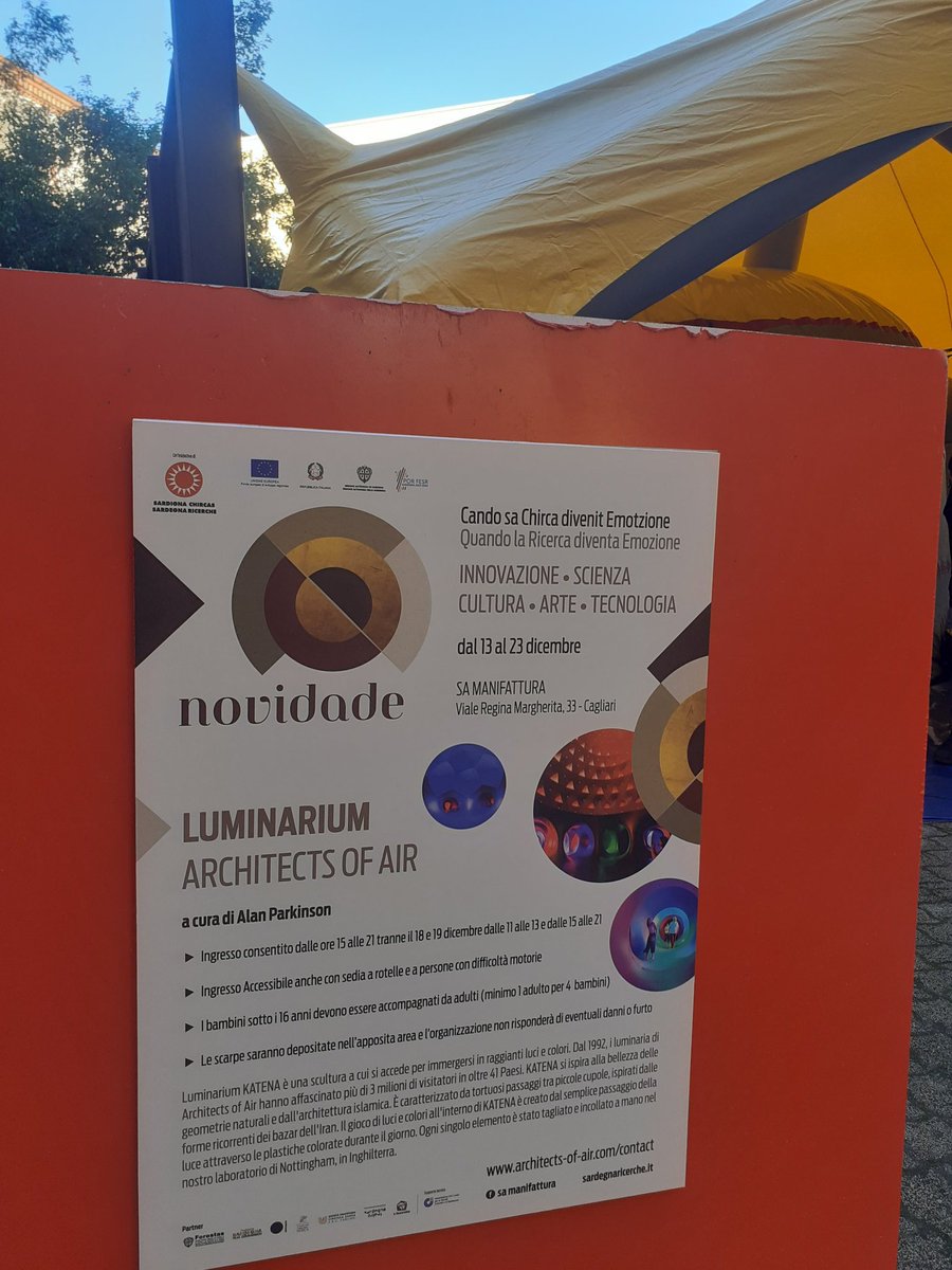 Wonderful for us to exhibit Luminarium Katena at Sa Manifatura, Cagliari from 13th -23rd December as part of Novidade. #Architectsofair #Katena #Luminarium #alanparkinson #accessibleart #inflateableart #immersiveart #novidade #samanifatura #Cagliari