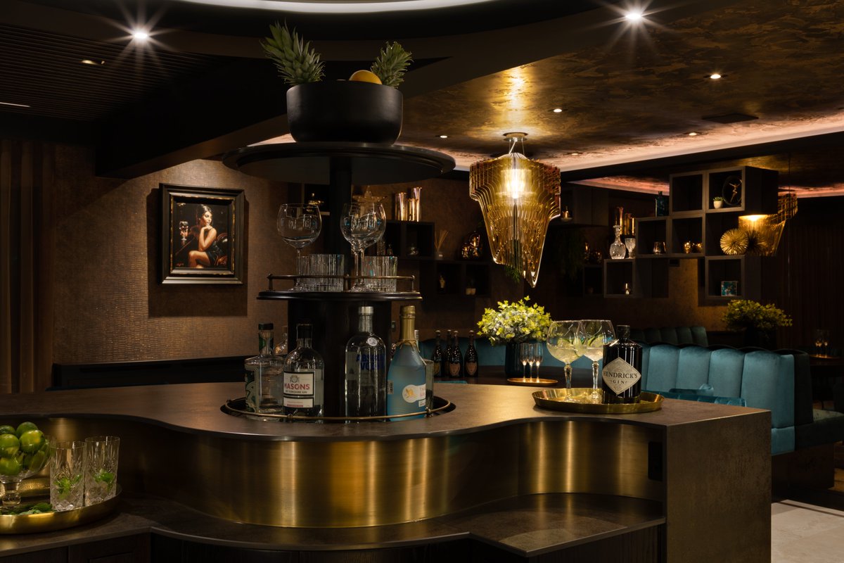 krantzdesigns's tweet photo. Our team were commissioned for this truly spectacular one-of-a-kind luxury bar &amp; entertainment space which features our famous pop-up gin bar and integrated champagne sink alongside so many other clever design elements. Visit https://t.co/H7ftpSrJXY for details. #luxury #ginbar https://t.co/ydb1r8a4XX