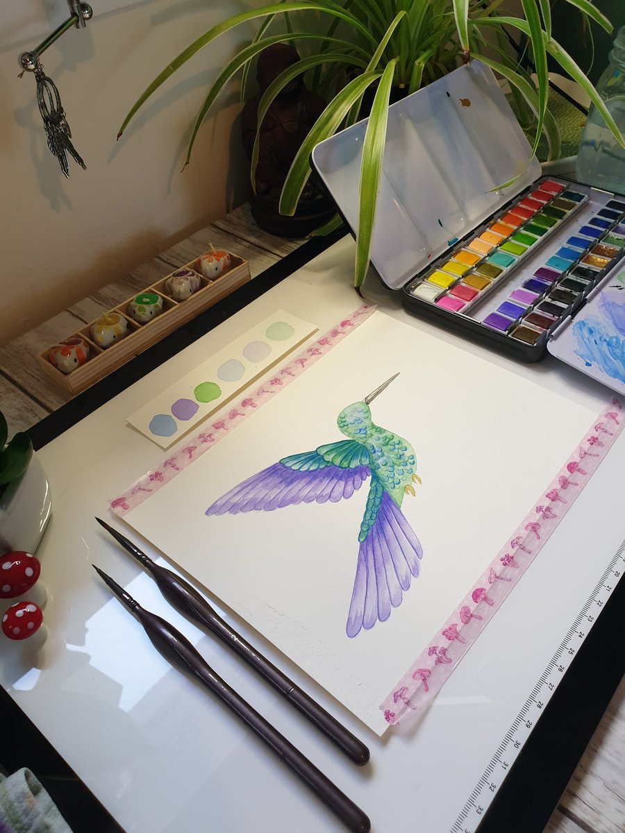 TidyGaming's tweet photo. Hummingbird almost finished! 
Still got a Thistle and Feather to do for this weeks video.. eek! https://t.co/E4LXVUCb7X