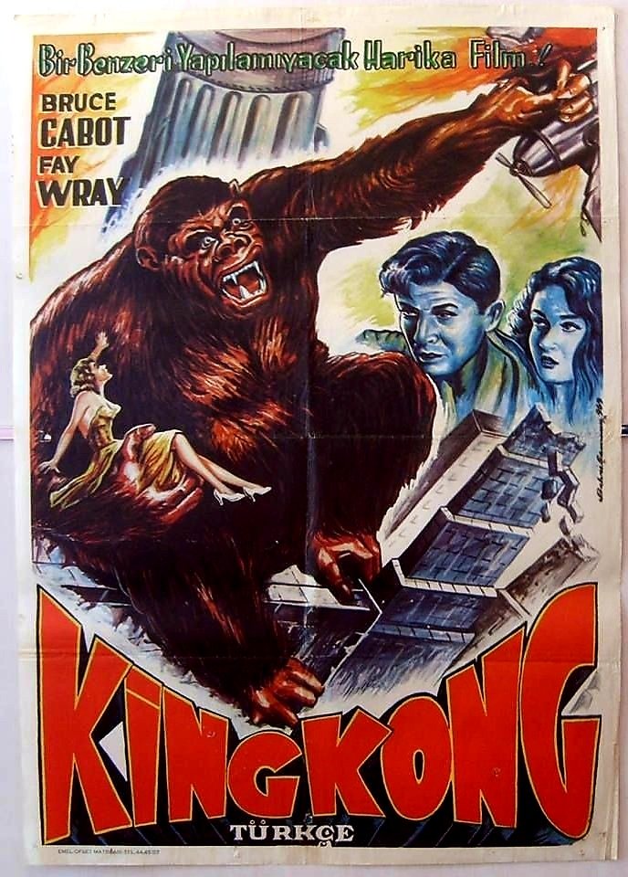 Turkish movie poster for #KingKong (1933 - Dir. #MerianCCooper #ErnestBSchoedsack) with #BruceCabot #FayWray