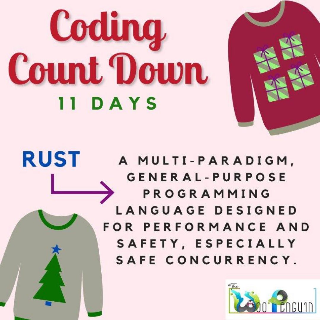thewoopenguin's tweet image. Are you on the 😈 or 😇 list this year?
I am on the maybe list
Follow my page and count down with us while learning more about coding languages!
#countdowntochristmas #thewoopenguin #rustcoding #CodeRed