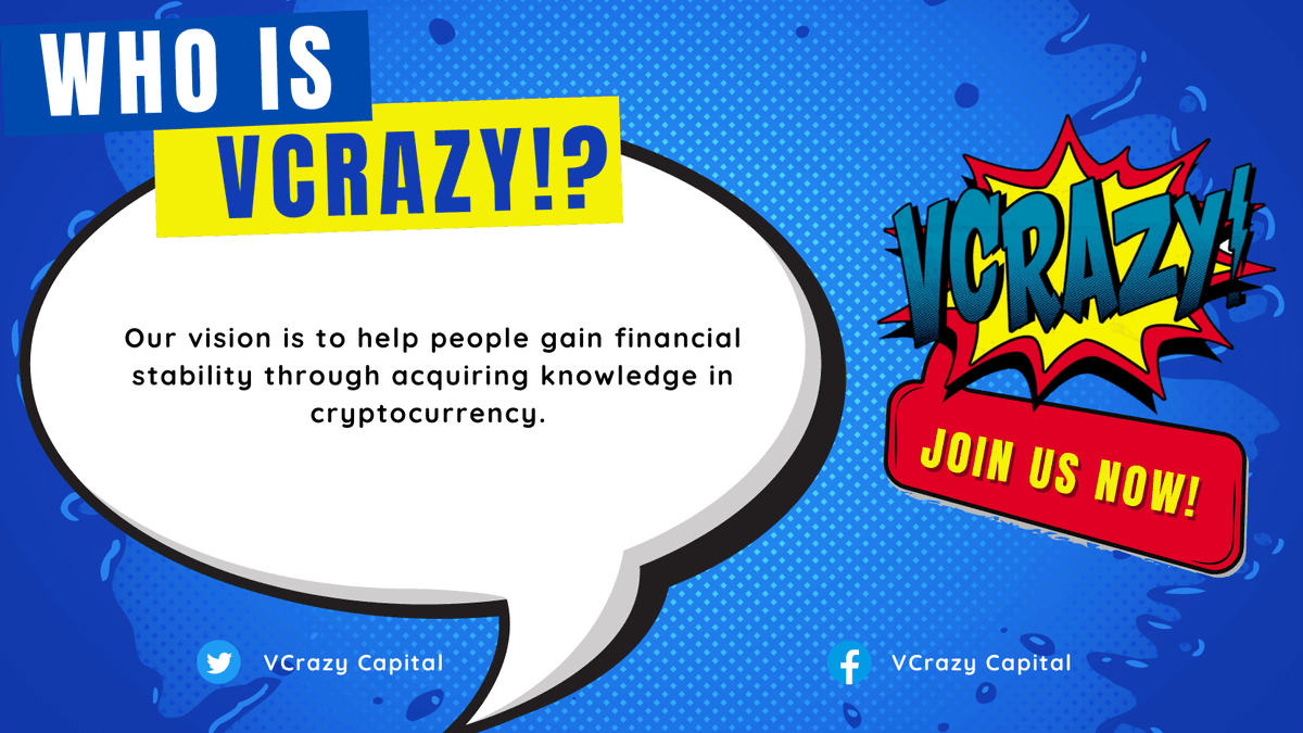 VCrazyCapital's tweet photo. We are #VCRAZYCAPITAL! 

With a vision to help people gain financial stability through acquiring knowledge in cryptocurrency. 

#Vcrazycapital https://t.co/PhKsXRLpng