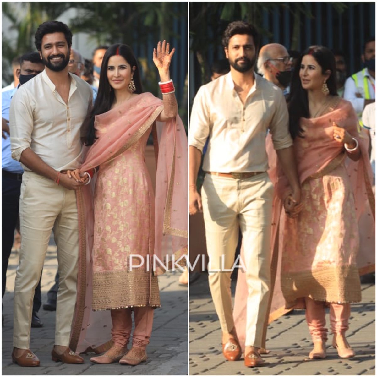 #VickyKaushal and #KatrinaKaif are back in Mumbai after their wedding. Here are the first pictures of the husband and wife posing for the paparazzi ❤️❤️

#katrinakaifwedding #vickykatrinakishaadi