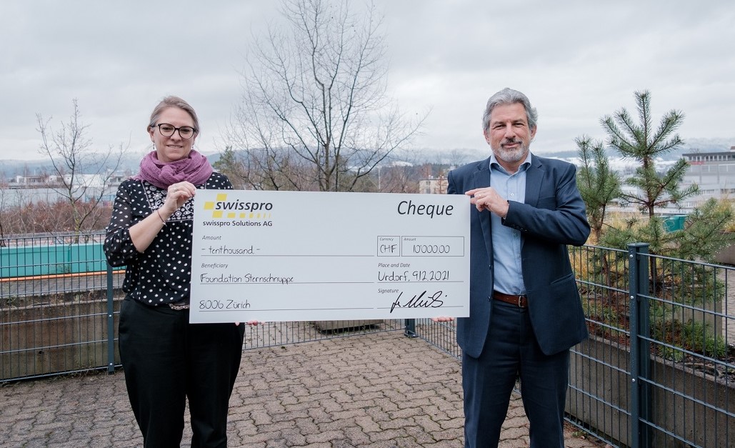 swisspro Solutions holt für Kinder mit Krankheit oder Behinderung die Sterne vom Himmel. Anstatt Ende Jahr unsere Kunden zu beschenken, spenden wir den Betrag und unterstützen damit die Stiftung Kinderhilfe Sternschnuppe. swisspro.ch/swisspro-solut…