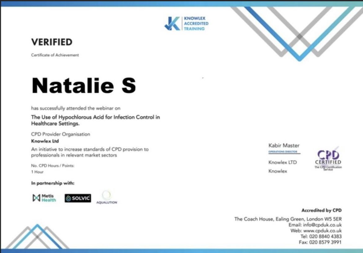 PureFogging's tweet image. CPD “The use of Hypochlorous Acid for Infection Control in Healthcare Settings”

#infectioncontrol #hygiene